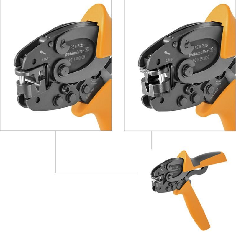 Weidmuller PZ 6 ROTO Ferrule Crimper, Orange, 9014350000-WEIDMULLER, Crimping Pliers